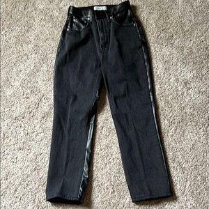 Abercrombie black Jean faux leather pants